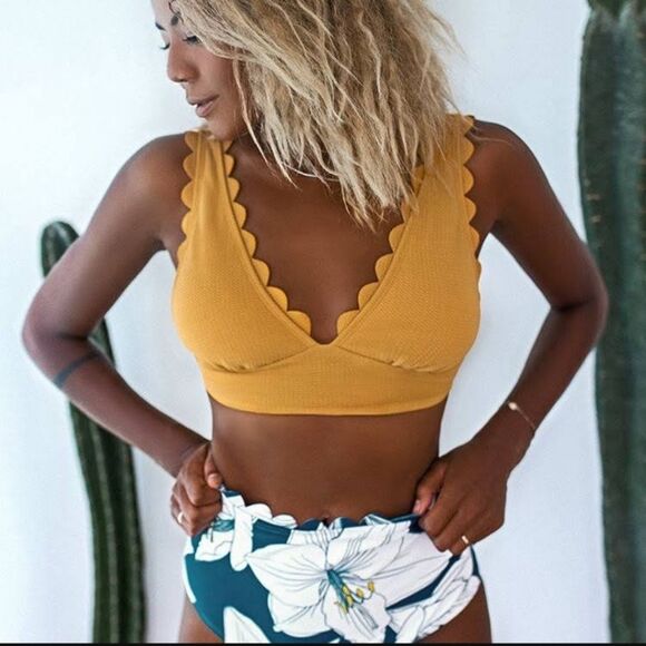 NWT Cupshe Hi WAISTED Floral Bikini - Picture 10 of 10